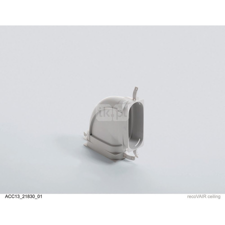 Kolanko 90° poziome, płaskie, 52 x 132 mm z uszczelkami