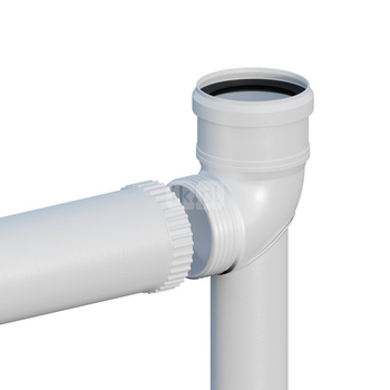 Kolano PP 87° skręcane DN60mm na podstawie z przedłużeniem L500mm z uszczelką [EPDM]