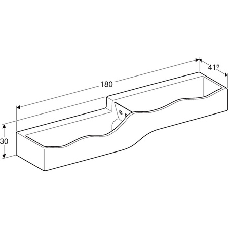 Umywalka dla dzieci Geberit Bambini, B180, do czterech baterii umywalkowych, niższa umywalka po lewej stronie