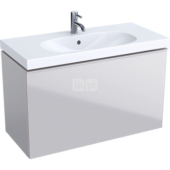 Dolna szafka pod umywalkę Acanto, B90, z jedną szufladą i jedną szufladą wewnętrzną, krótka, syfon oszczędzający przestrzeń, san