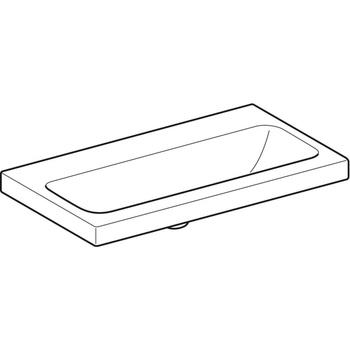 Umywalka iCon Light, krótka 75 cm, bez otworu, bez przelewu,