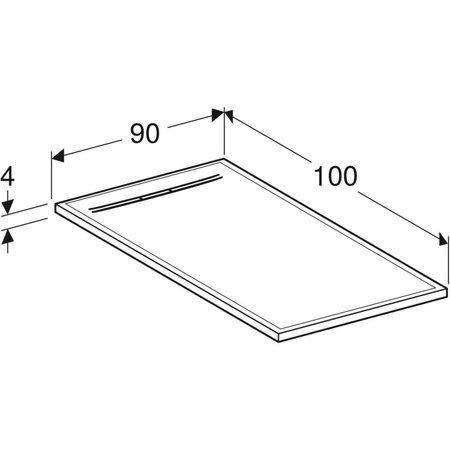 Brodzik prostokątny Geberit Sestra 100x90 cm, szary