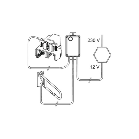 TECEplanus - mechanizm elektroniczny do stelaża podtynkowego WC o nr kat. 9300081, zasilany 230/12V, uruchamiany poprzez przycisk elektryczny montowany na poręczy - wersja przewodowa