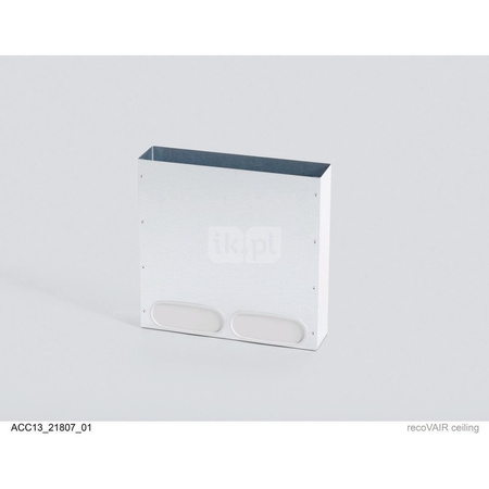 Podłogowy wylot powietrza, z 2 przyłączami do łącznika przejściowego, płaskiego 52x132 mm wraz z montażową osłoną zabezpieczając