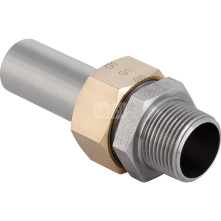 Śrubunek GEBERIT Mapress Edelstahl przejściowy z gwintem zewn. Stal nierdzewna x Stal nierdzewna 54mm DN 50 x 2'' (Końcówka wciskowa x Gwint zewnętrzny gazowy stożkowy)