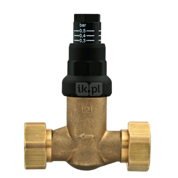 Zawór upustowy prosty różnicy ciśnień z nastawą 2x śrubunek GW G3/4
