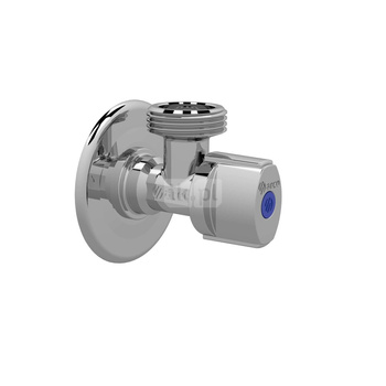 L 94 zawór kątowy, pralkowy, antykamienny, 1/2GZ x 3/4GZ, z rozetą, uchwyt NOVA z ABS