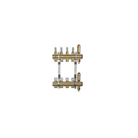 Rozdzielacz mosiężny do OP z przepływ. - QIK STANDARD - 9 sekcji