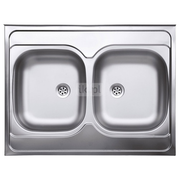 Zlewozmywak 2-komorowy 60x80, nakładany, LEN