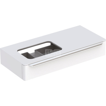 myDay szafka podumywalkowa 115 cm, ze szklanym blatem, lewa, biały połysk