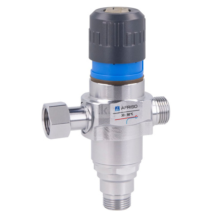 Termostatyczny zawór mieszający podumywalkowy ATM 112 DN10, G3/8", zakres temperatury 30-50 st C, Kvs 0,35 wraz z wężem przyłączeniowym, trójnikiem, kompletem uszczelek