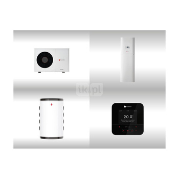 Pakiet systemowy OZE Nr 04 - Pompa ciepła powietrzna powietrze-woda split SAUNIER DUVAL GeniaAir HA 5-5 OS 4.88kW 230V + Wieża hydrauliczna HA 5-5 STB + Regulator SRC 720 + Zasobnik buforowy VNR