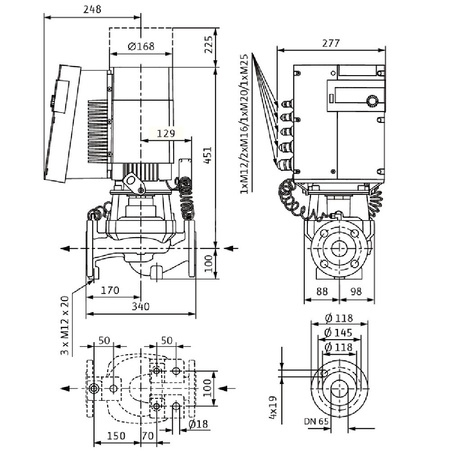 Pompa obiegowa WILO Stratos GIGA typu in-line z silnikiem znormalizowanym 50/60 Hz 4600obr/min