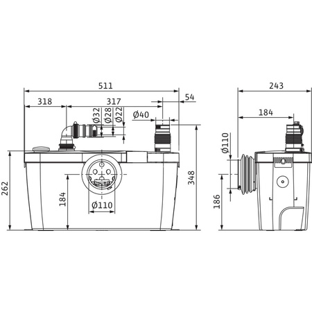 Pompa do ścieków WILO HiSewlift 350 Hz / 3.029m³/h / 0.4W