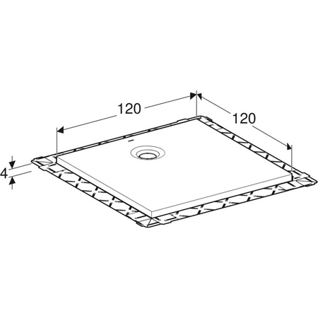 Brodzik kwadratowy Geberit Olona 120x120 cm, biały