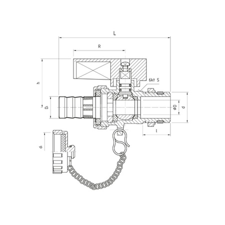 1809/BV-026 Zawór kulowy spustowy 1/2"