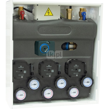 Zestaw mieszający PrimoBox AZB 351 w szafce, bez mieszania, zawór obrotowy z siłownikiem ARM 141, zawór termostatyczny ATM 561