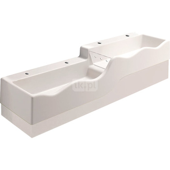 Umywalka dla dzieci Geberit Bambini B180, do 4 baterii umywalkowych, głębsza umywalka po prawej stronie