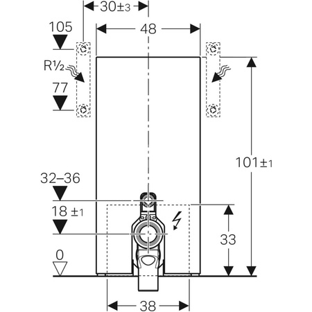Moduł sanitarny Geberit Monolith Plus do WC stojącego, H101, imitacja betonu