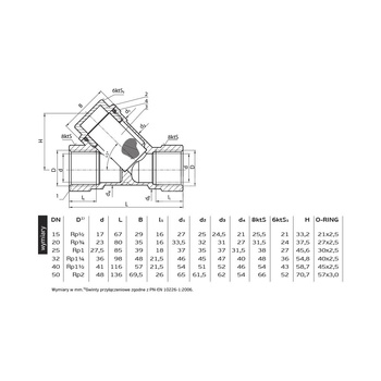 PHA-260 Filtr skośny do gazu 3/4" MOP5 T2 DN20