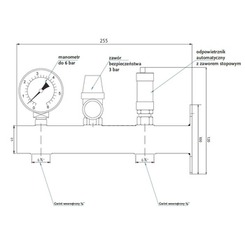 Zespół naczynia wzbiorczego c.o. ZNWE osprzęt B/Ś