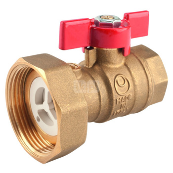 Zawór kulowy 1" z półśrubunkiem do pompy 6/4", uszczelką i zaworem zwrotnym