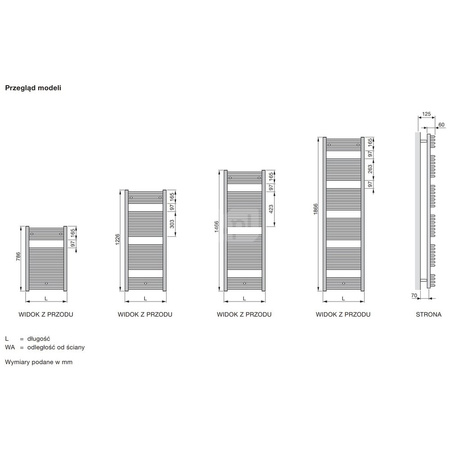 Grzejnik drabinkowy ZEHNDER Virando Bow, 1466/745mm, kolor Biały, moc 1003W