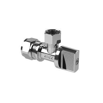 A80 zawór kątowy krótki, 3/8 GZ x 3/8RN, do rur 16 wielowarstwowych, ze złączem zaciskanym, chromowany