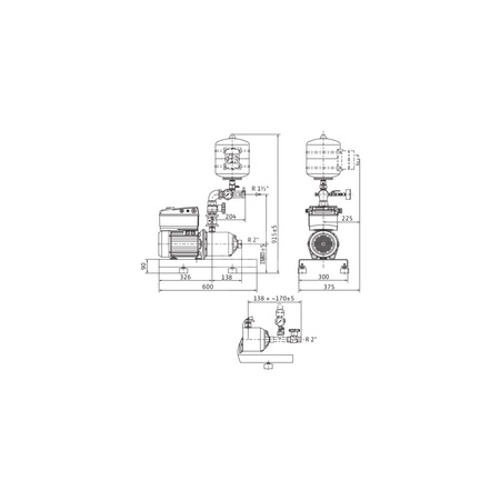 Hydrofor WILO Comfort-Vario COR-1 MHIE częstotliwość 50/60 Hz, prędkość obrotowa 3500obr/min