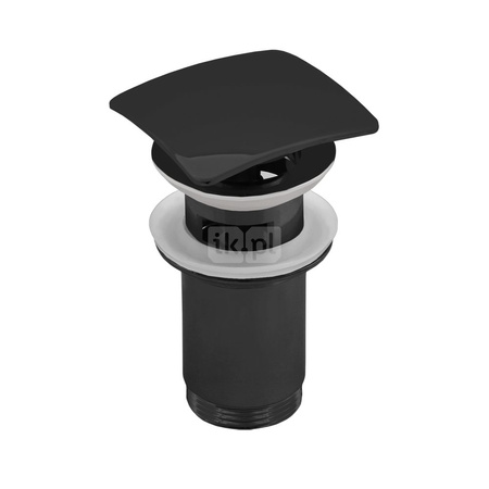 SPPMW03K Z-r spust.mos. G11/4 do umywalki z przelew.wysoki przycisk kwadratowy wypukły czarny mat