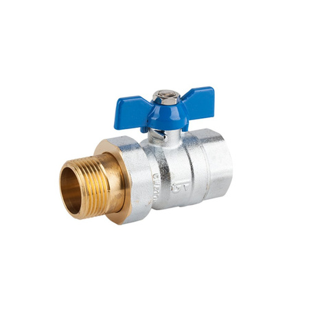 Kurek kulowy do wody zimnej i gorącej z gwintem wewnętrznym śrubunkiem i motylkiem ART.3046 1/2