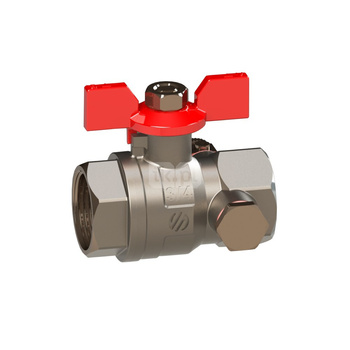 SENA VA30 zawór kulowy, 1/2 GW x 1/2 GW, ze spustem i odpowietrznikiem, uchwyt motylkowy