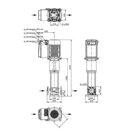 Wysokociśnieniowa pompa do wody w klasie IE4 Wilo-Helix VE 5205-4/16/E/KS/2G