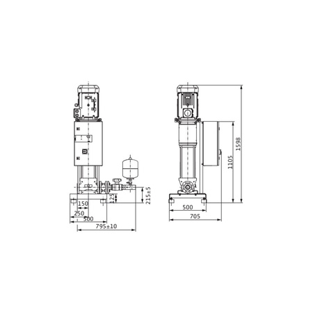 Hydrofor WILO Economy CO-1 Helix V częstotliwość 50 Hz, prędkość obrotowa 2900obr/min