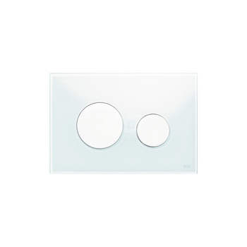 TECEloop - przycisk spłukujący do WC ze szkła - szkło białe, przyciski białe