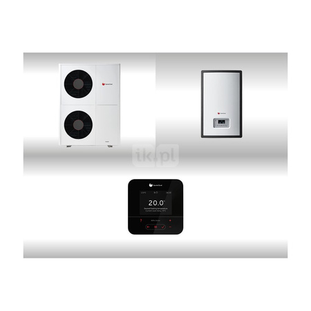 Pakiet systemowy OZE Nr 02 - Pompa ciepła powietrzna powietrze-woda split SAUNIER DUVAL GeniaAir HA 10-5 OS 10.15kW 400V + Stacja hydrauliczna HA 12-5 WSB + Regulator SRC 720