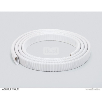 Elastyczny powietrzny przewód giętki (20 m), płaski, 52 x 132 mm wraz z kołpakami zamykającymi, zabezpieczającymi przed pyłem pr