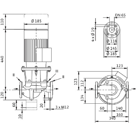 Pompa obiegowa WILO CronoLine-IL typu in-line z silnikiem znormalizowanym 50 Hz 1450obr/min