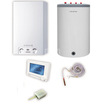 Pakiet - Kocioł gazowy jednofunkcyjny DE DIETRICH MCX 24 Plus kondensacyjny wiszący 6.3 - 25.0kW + Wymiennik Lindo 150 l + Czujnik c.w.u.  + Regulator modulujący iSense