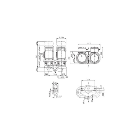 Pompa obiegowa WILO CronoTwin-DL-E typu in-line z silnikiem znormalizowanym 50/60 Hz 1450obr/min
