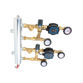 Zestaw mieszający ze sprzęgłem hydraulicznym BPS 911 AP, dwa człony z zaworem termostatycznym ATM 561, pompy AFRISO APH