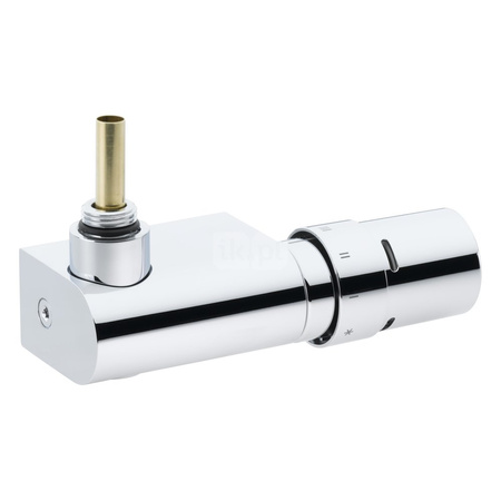 Zawór grzejnikowy termostatyczny DANFOSS, Kątowy (kąt prosty) z nastawą wstępną (Bez ograniczenia skoku), 1/2 cala (15), Chromowanie