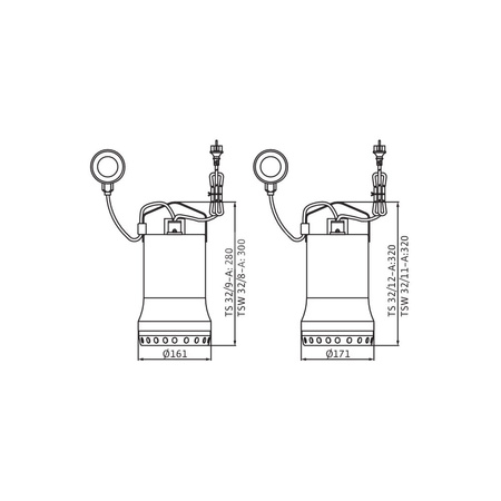 Pompa zanurzeniowa do ścieków WILO Drain TS/TSW 32 1x230V, moc 0.5W, przewód 10m