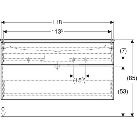 Zestaw: umywalka meblowa iCon slim, z szafką pod umywalkę, dwoma szufladami i zestawem odpływowo-przelewowym do umywalki: 120cm, dąb / melaminowa struktura drewna, lava / matowy