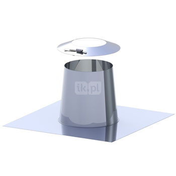 Przejście dachowe płaskie aluminiowe z kołnierzem Ø80mm