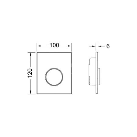 TECEloop - przycisk spłukujący z tworzywa do pisuaru, biały
