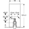 Moduł sanitarny Geberit Monolith do WC stojącego, H101, imitacja betonu