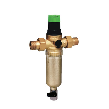 Filtr mini-plus do wody pitnej do temp. 70°C, z regulatorem ciśnienia, 1/2", z opłukiwaniem