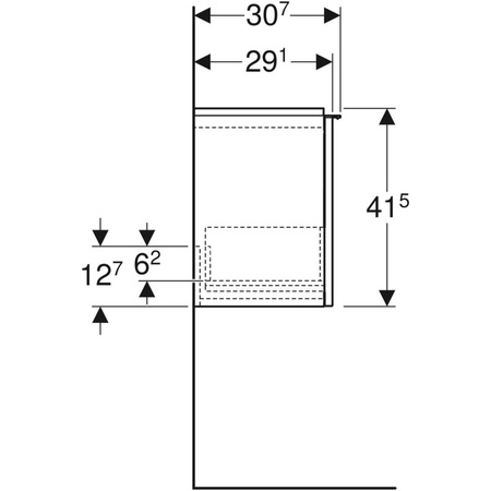 Szafka pod umywalkę kompaktową iCon, z jedną szufladą 52 cm x 41,5 cm x 30,7 cm, lava / lakierowany matowy, lava / matowy