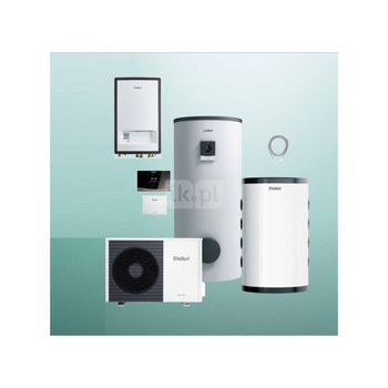 Pakiet Systemowy OZE - Pompa ciepła powietrzna powietrze-woda split VAILLANT VWL 35/5AS aroTHERM 3.6kW 400V + Regulator sensoCOMFORT VRC 720 + Zasobnik c.w.u. VIH RW 300/3BR + Zasobnik buforowy VP RW 45/2B + Moduł naścienny VWL 57/5IS